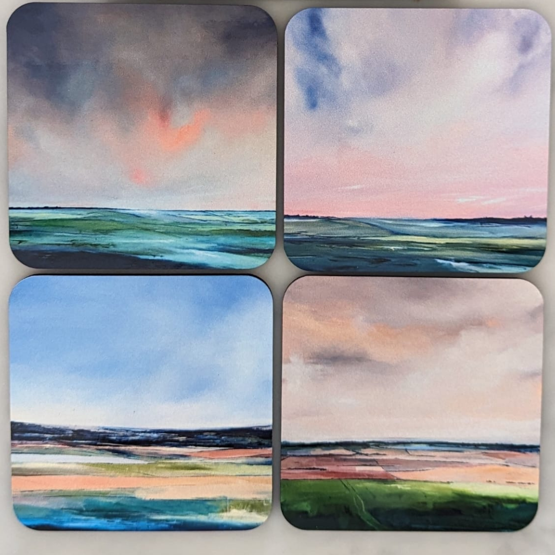 Chiltern Hills abstract coaster set