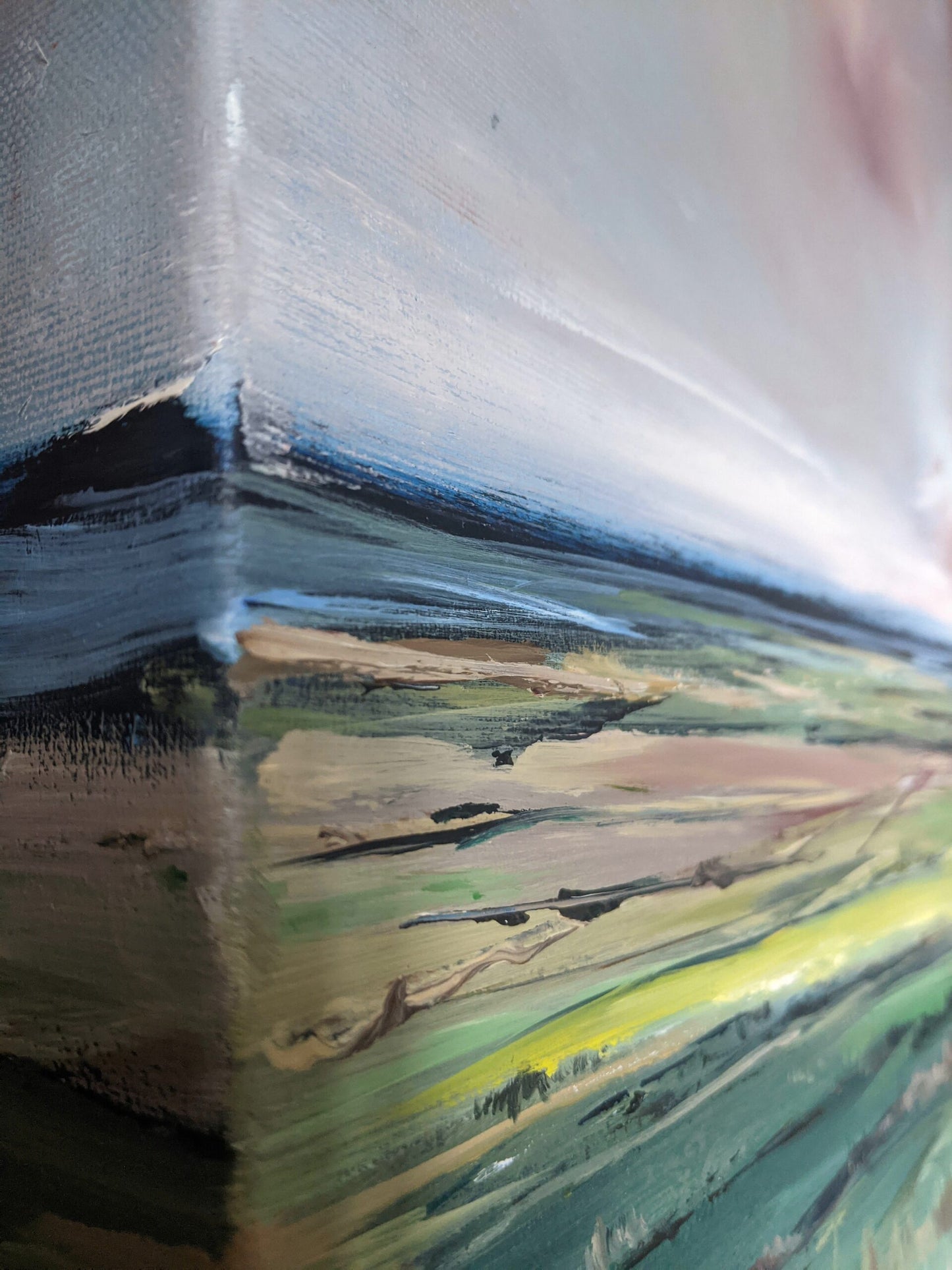 Coombe Hill, Buckinghamshire Landscape oil painting on canvas close up, by Jo Earl