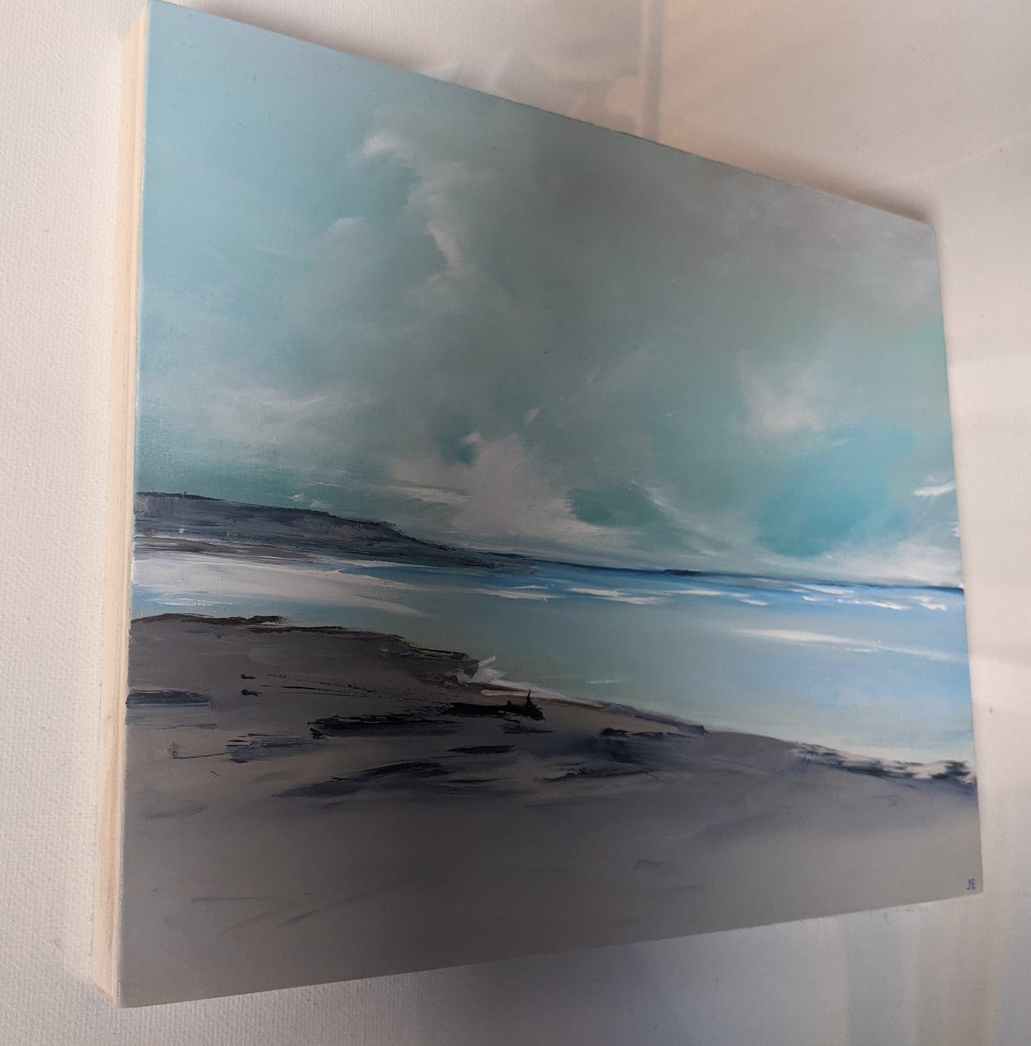 Eastbourne Seascape #3 oil painting profile view, by Jo Earl