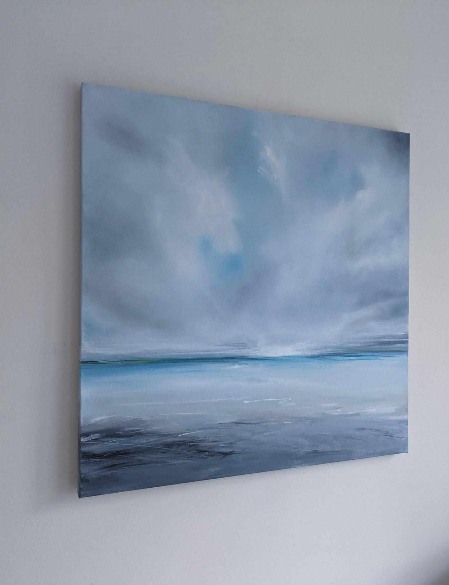 Eastbourne Seaside oil painting on canvas on wall, by Jo Earl