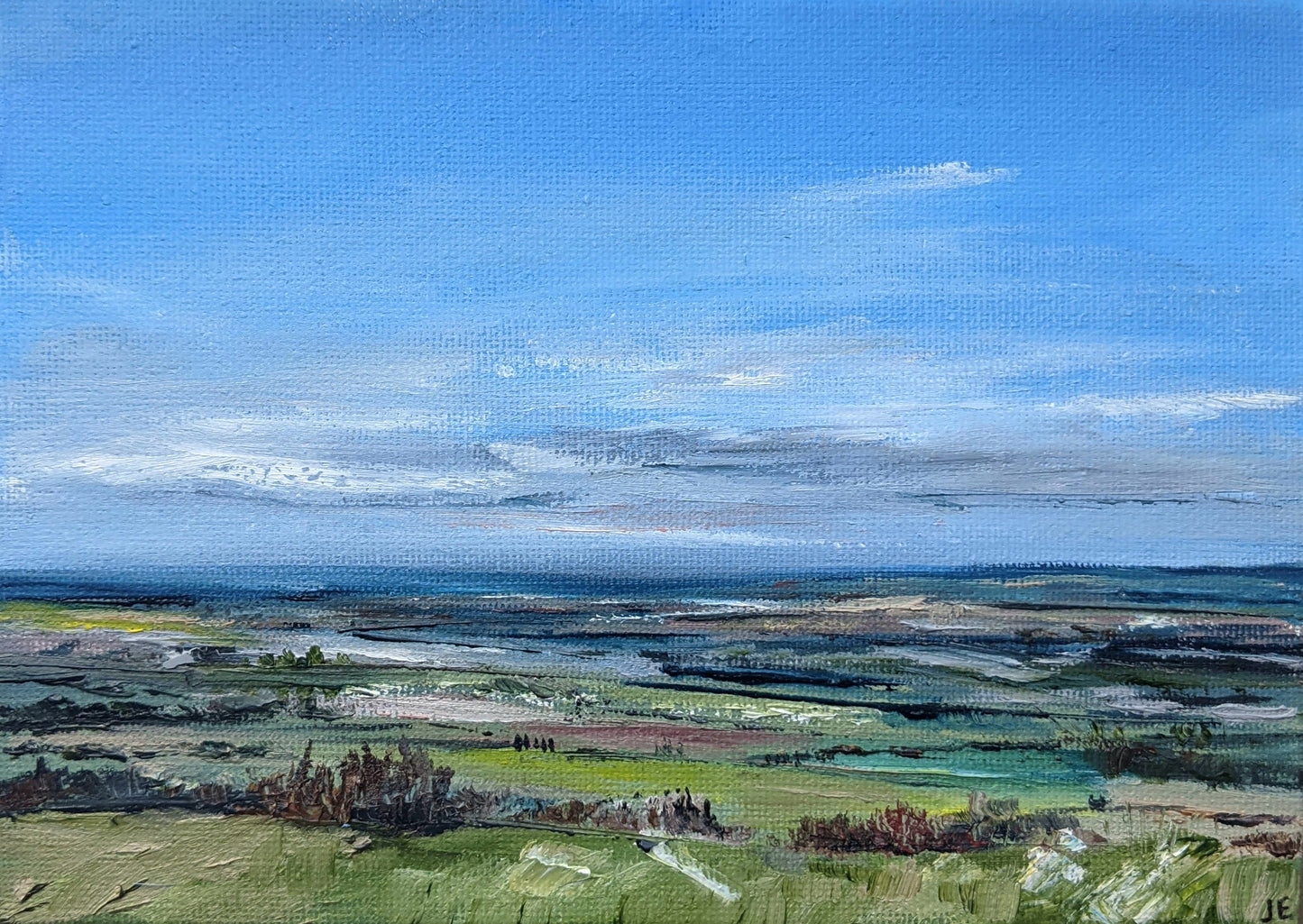 Miniature Coombe Hill Landscape #2 oil painting on canvas board, by Jo Earl