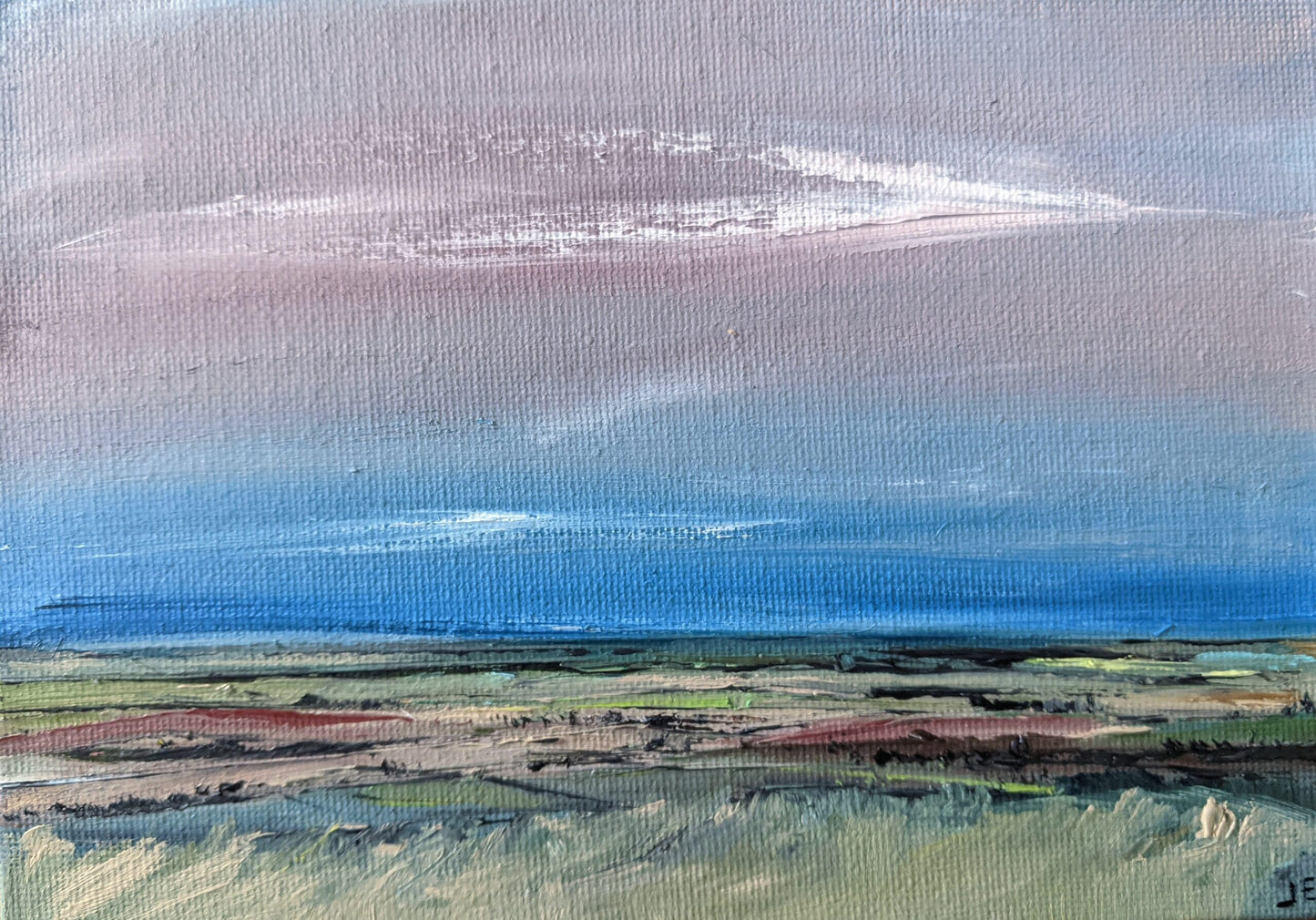Miniature Coombe Hill Landscape #4 oil painting on canvas board, by Jo Earl