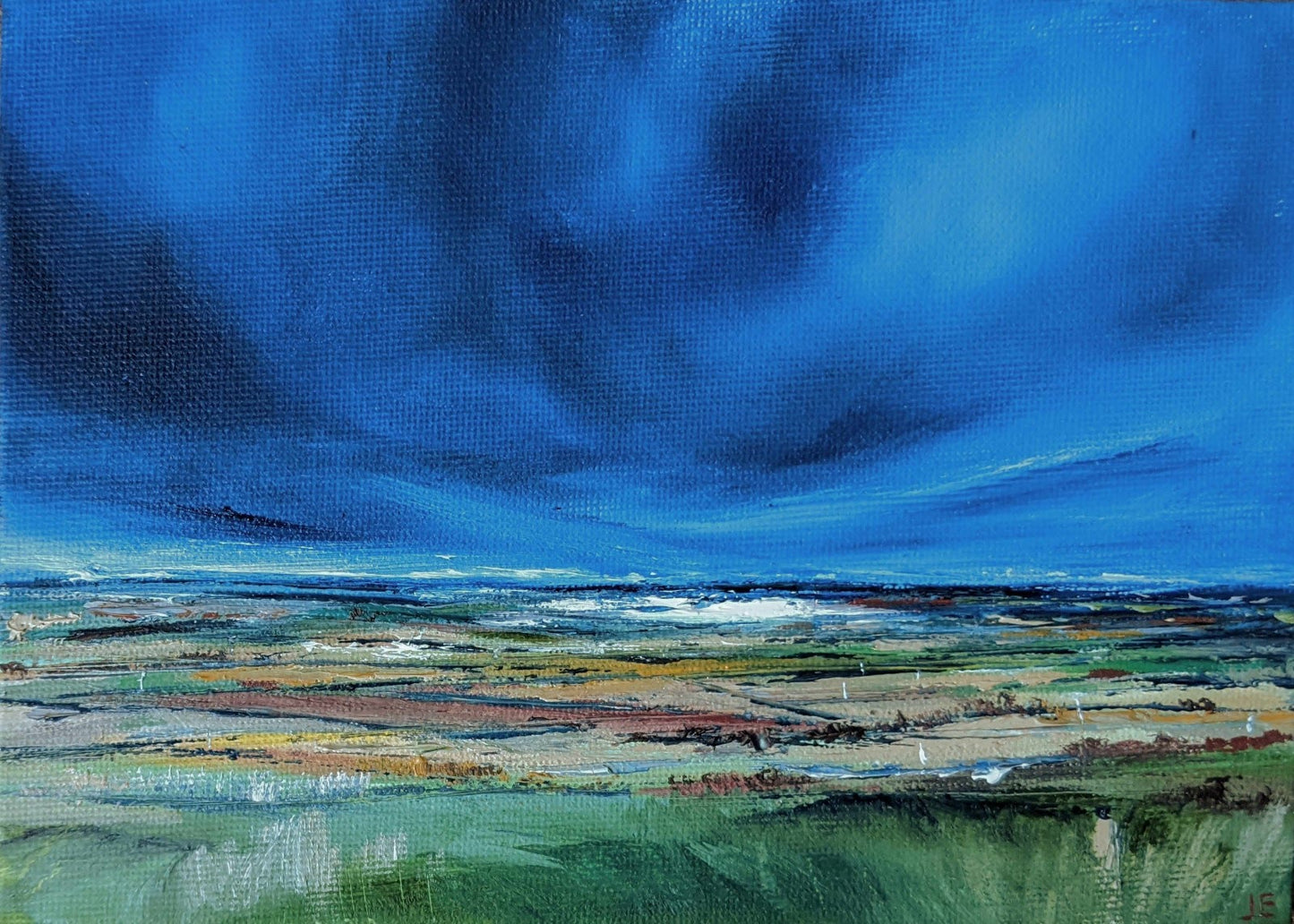 Miniature Coombe Hill Landscape #5 oil painting on canvas board, by Jo Earl