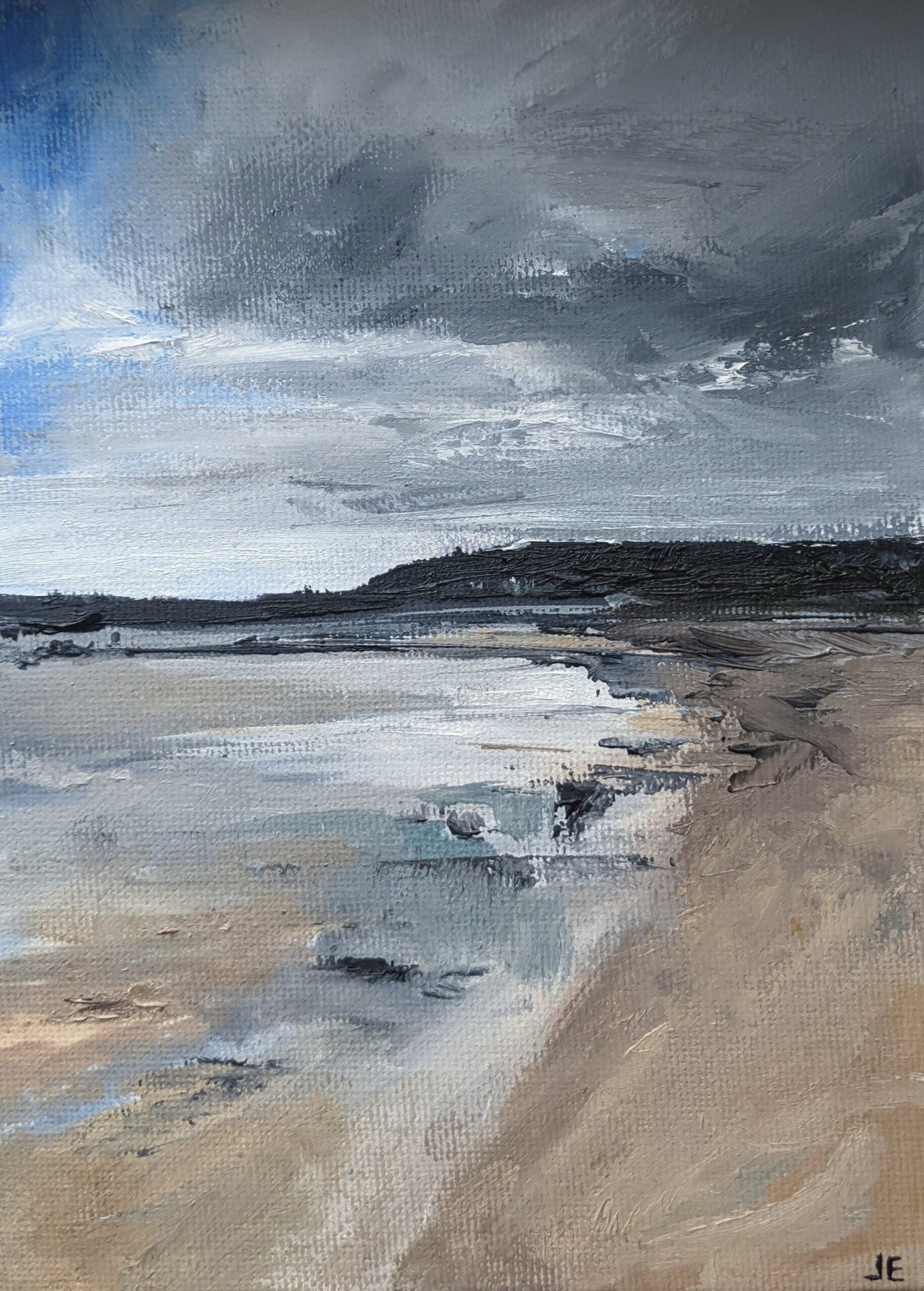 Miniature Gower Seascape #2 oil painting on canvas board, by Jo Earl