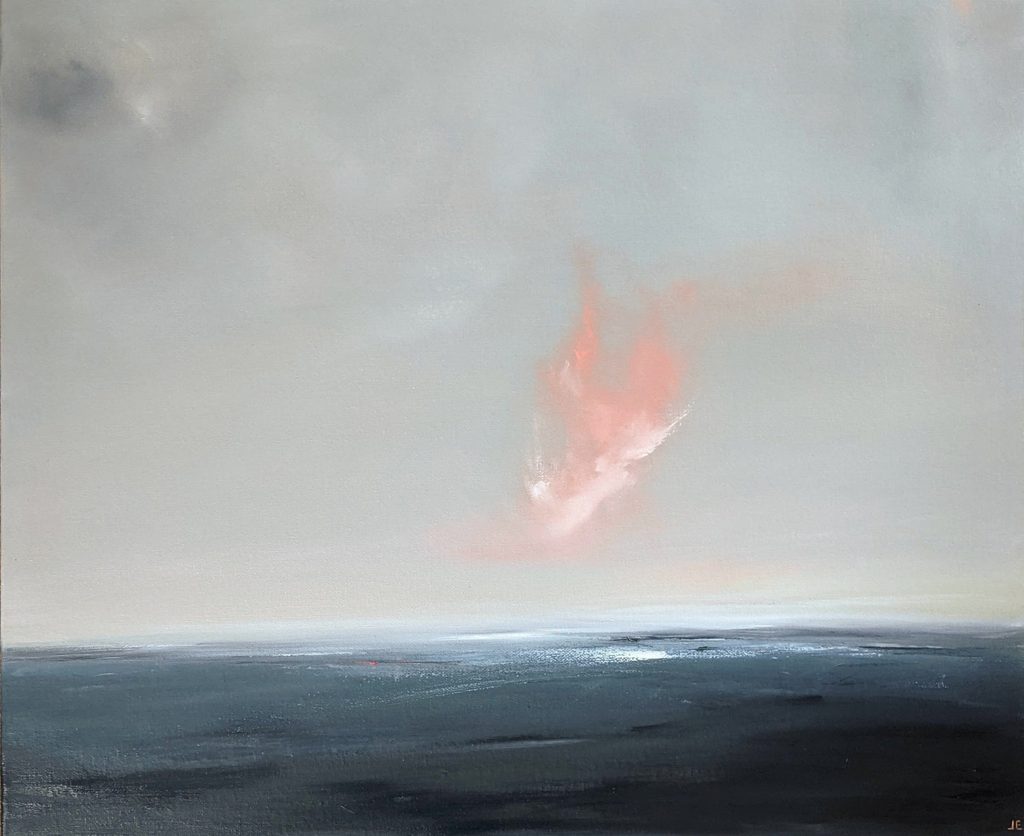 Pink Clouds Landscape #2 oil painting on canvas, by Jo Earl