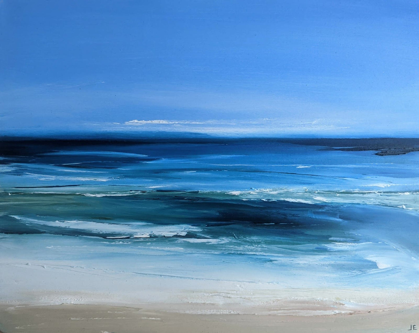Wave #26 oil painting on cradled wood by Jo Earl