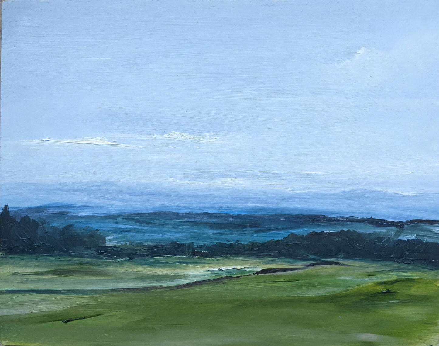 Windermere oil painting on cradled wood