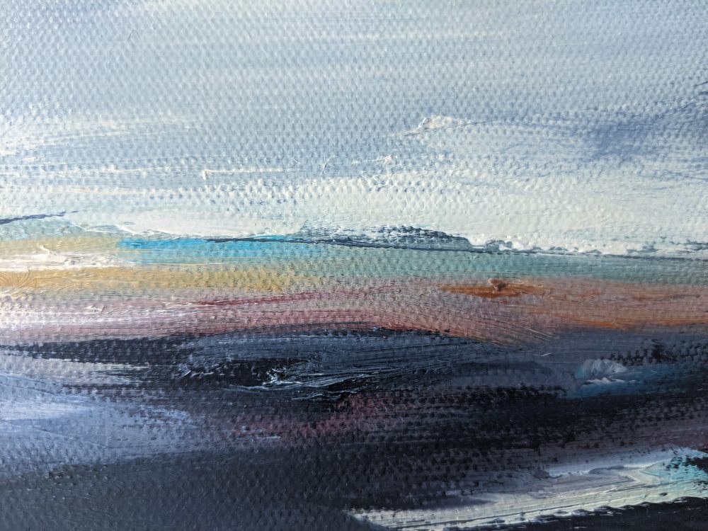 Wave Closeup of Windswept Sea oil painting by Jo Earl | Closeup of waves crashing into the shore on canvas