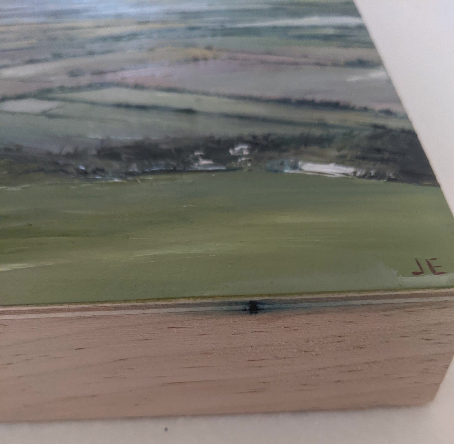 Coombe Hill, Buckinghamshire View oil painting on cradled wood close up, by Jo Earl
