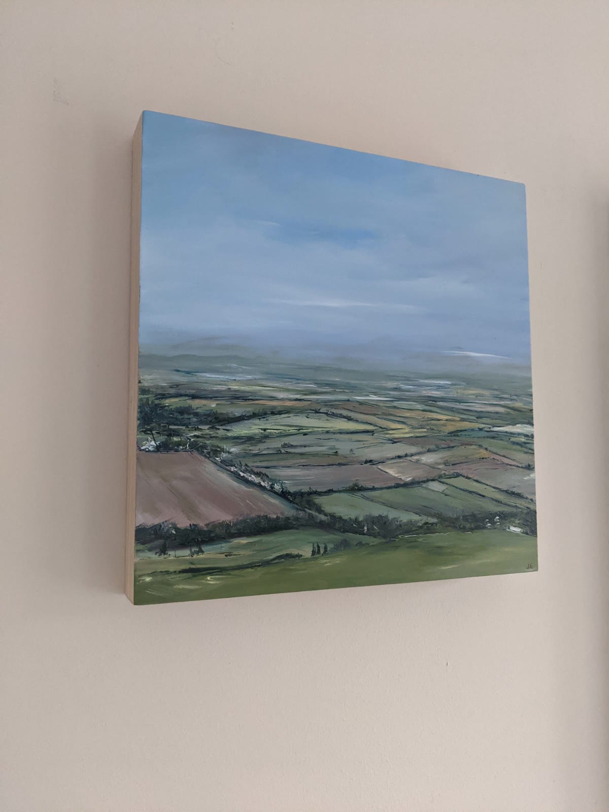 Coombe Hill, Buckinghamshire View oil painting on cradled wood on wall, by Jo Earl