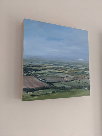 Coombe Hill, Buckinghamshire View oil painting on cradled wood on wall, by Jo Earl