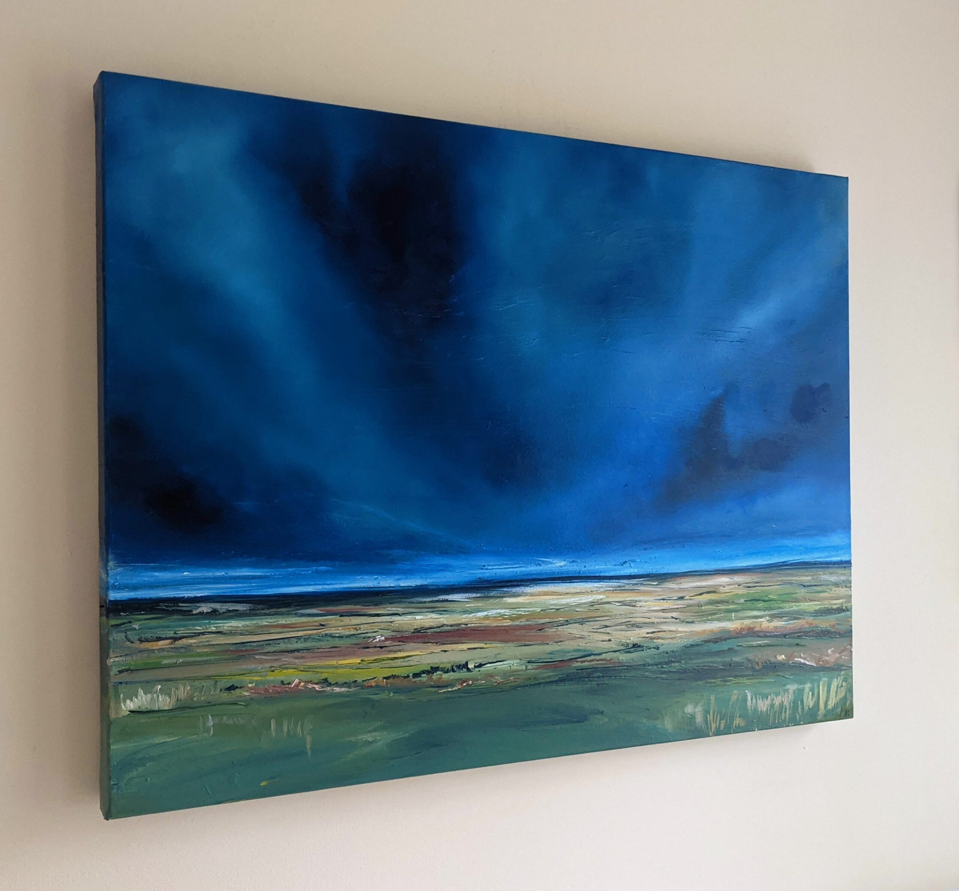 Coombe Hill Panoramic oil painting on canvas on wall, by Jo Earl