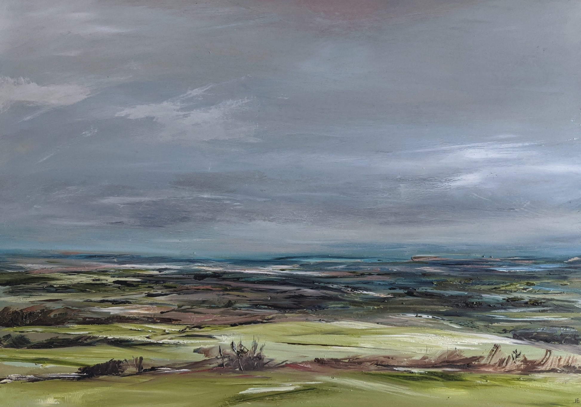 Coombe Hill View #2 Oil painting on MDF board by Jo Earl