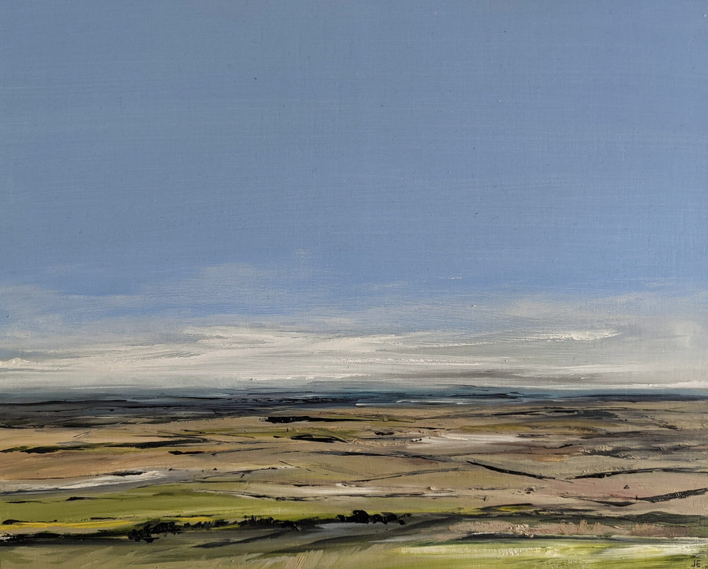 Coombe Hill View #3 Oil painting on cradled wood, by Jo Earl