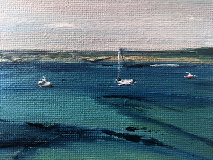 Miniature Redruth, Cornwall oil painting on canvas board close up, by Jo Earl