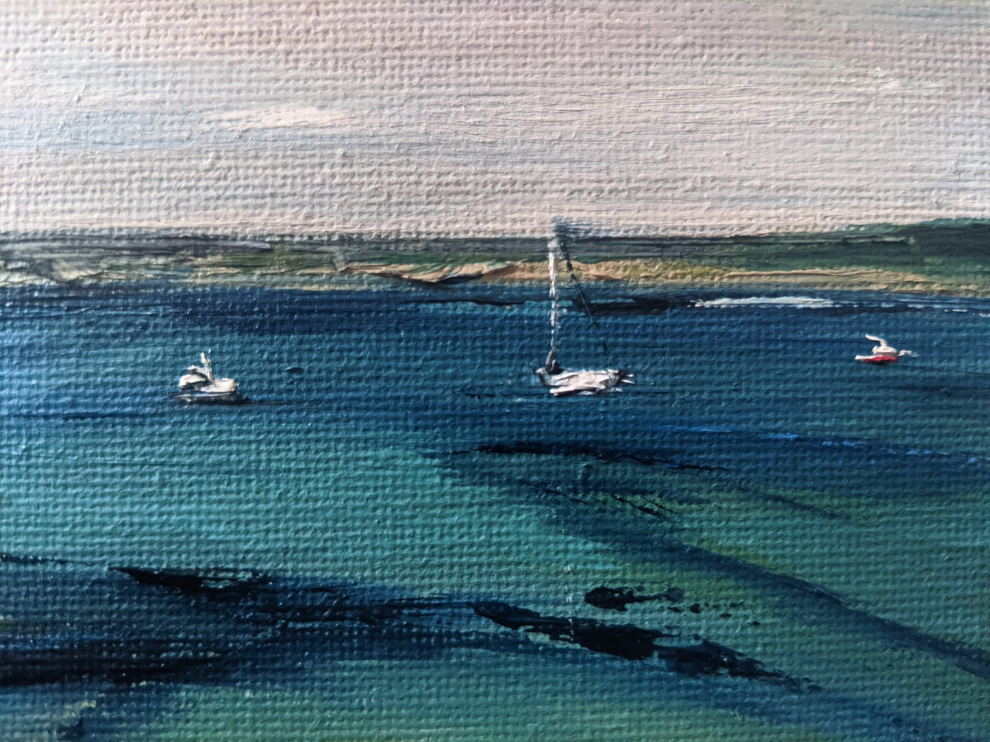 Miniature Redruth, Cornwall oil painting on canvas board close up, by Jo Earl