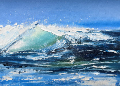 Miniature Wave Seascape #9 oil painting on canvas board, by Jo Earl