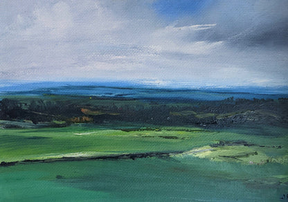 Miniature Windermere Landscape oil painting on canvas board, by Jo Earl