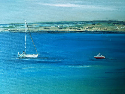 Redruth, Cornwall Seascape oil painting close up, by Jo Earl