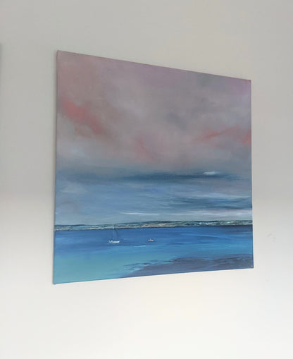 Redruth, Cornwall Seascape oil painting on wall, by Jo Earl