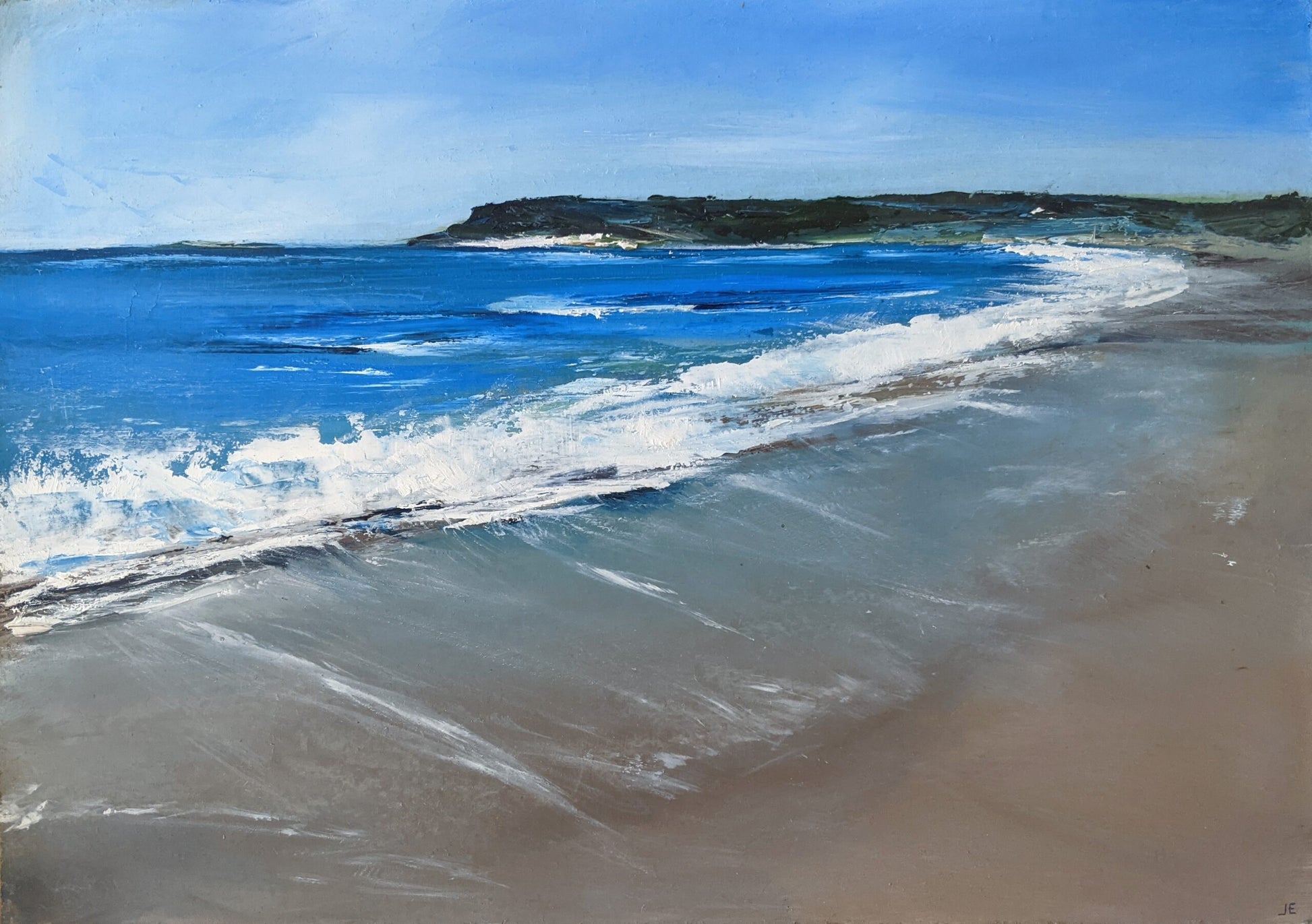 The Gower, Wales oil painting on MDF board by Jo Earl