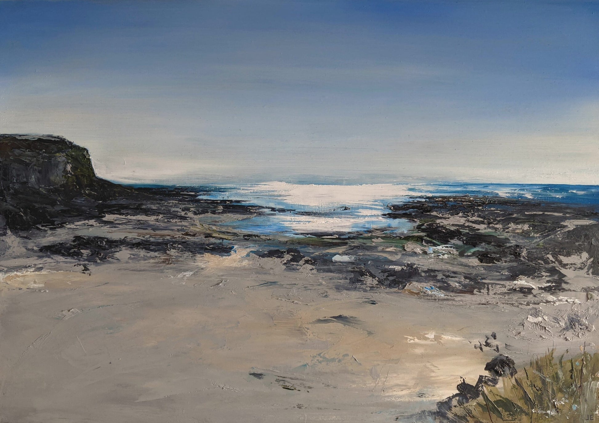 The Gower, Wales Seascape oil painting on MDF board by Jo Earl