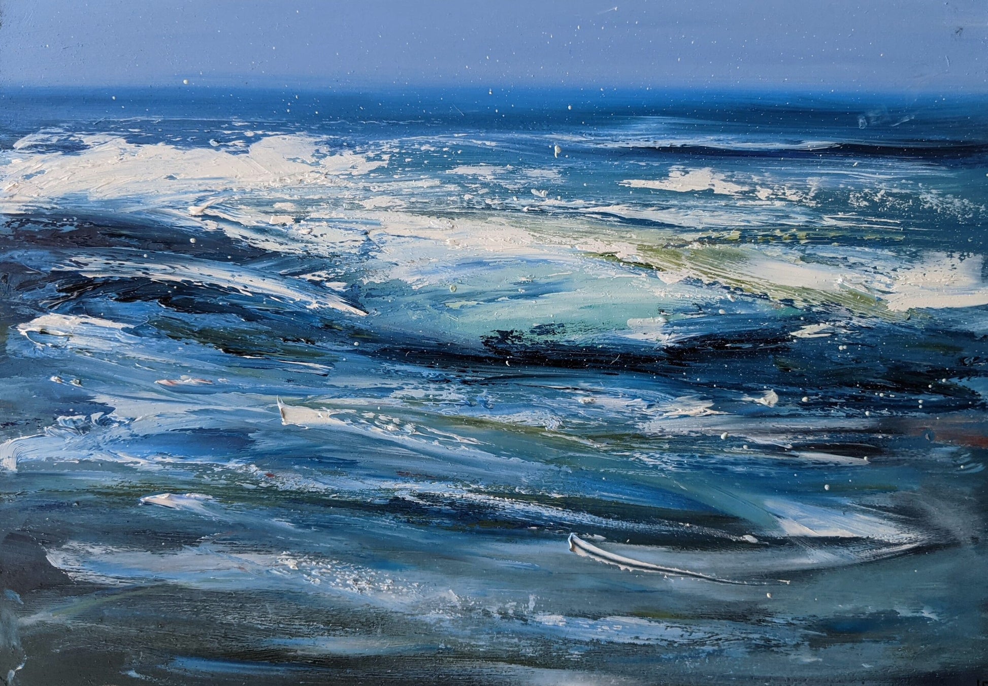Wave number 22 oil painting on board | Jo Earl Art