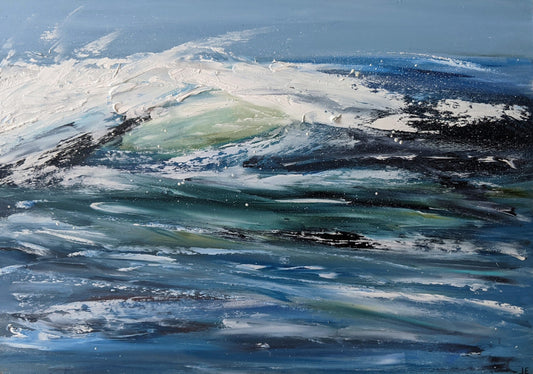 Wave number 23 oil painting on board Jo Earl Art