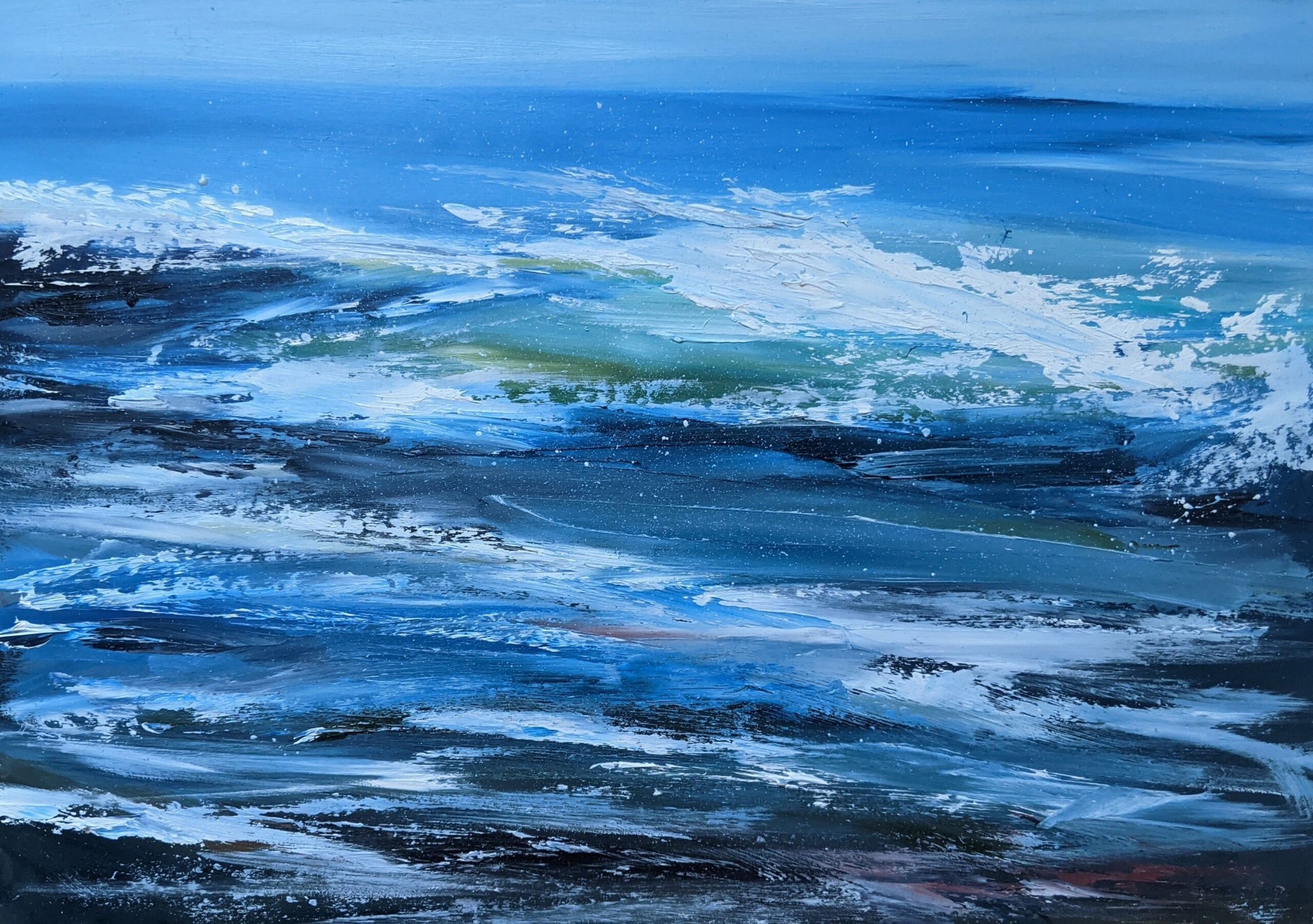 Wave number 24 oil painting on board | Jo Earl Art