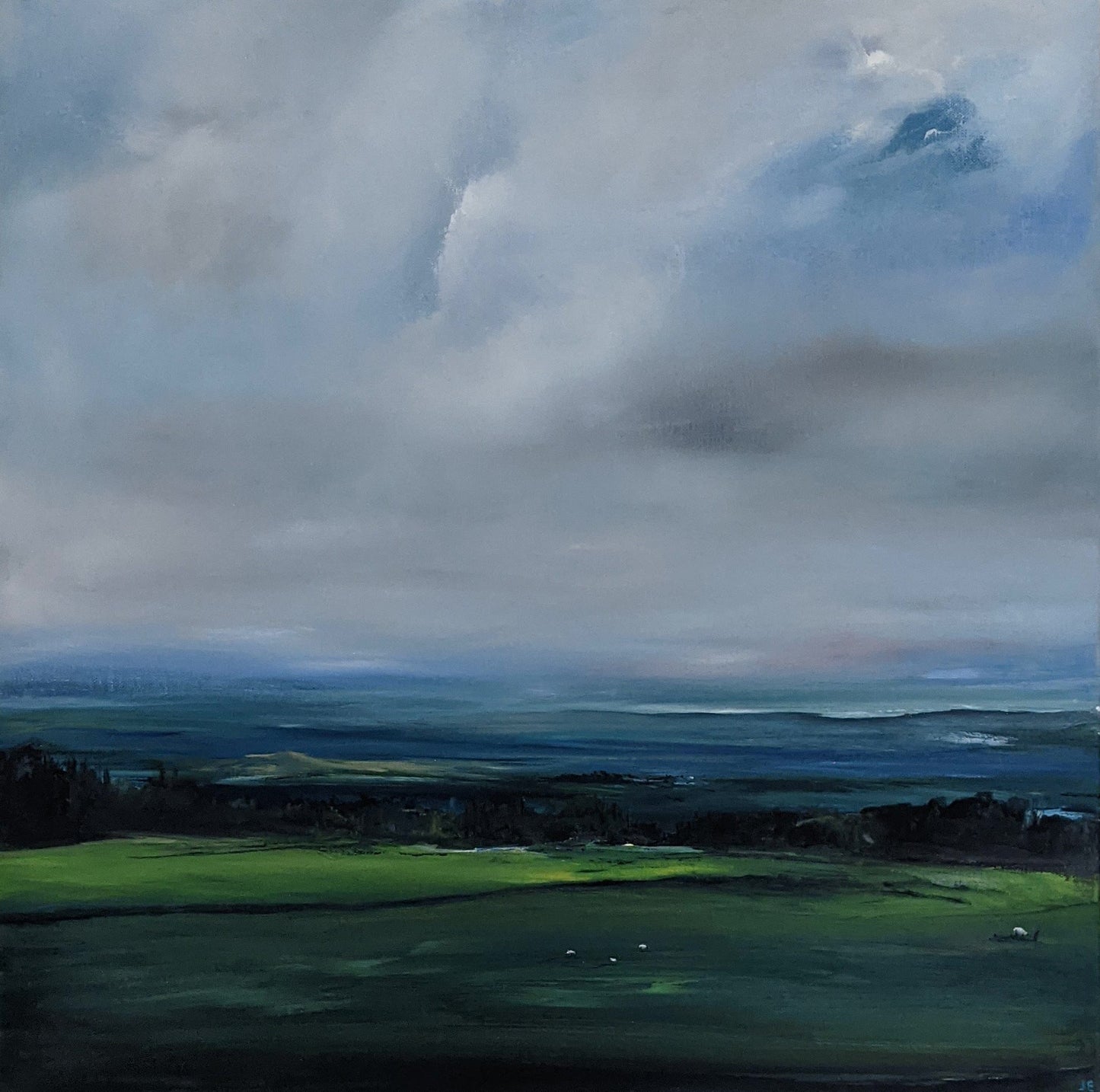 Windermere View oil painting on canvas, by Jo Earl