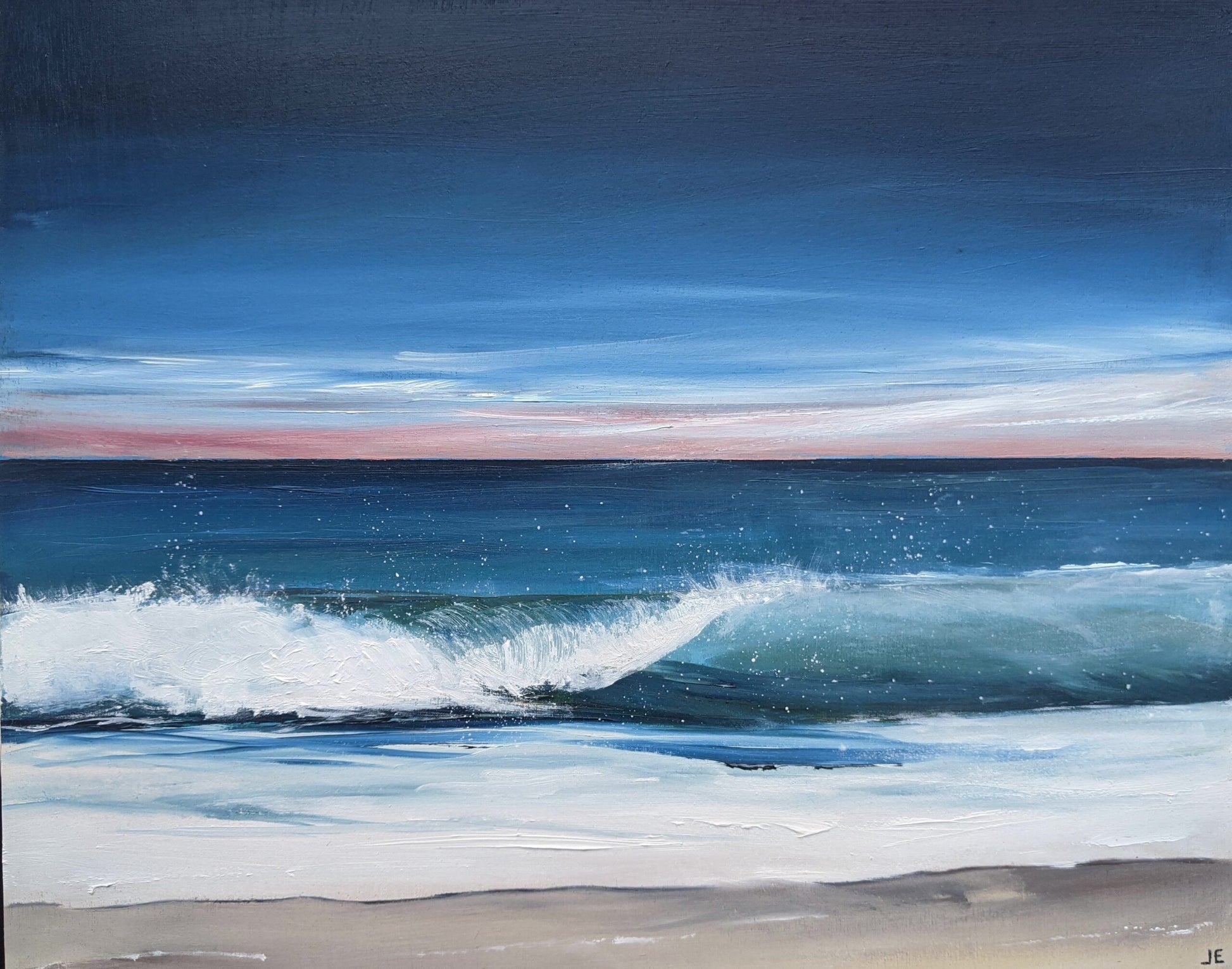 Crashing waves #1 oil painting by Jo Earl