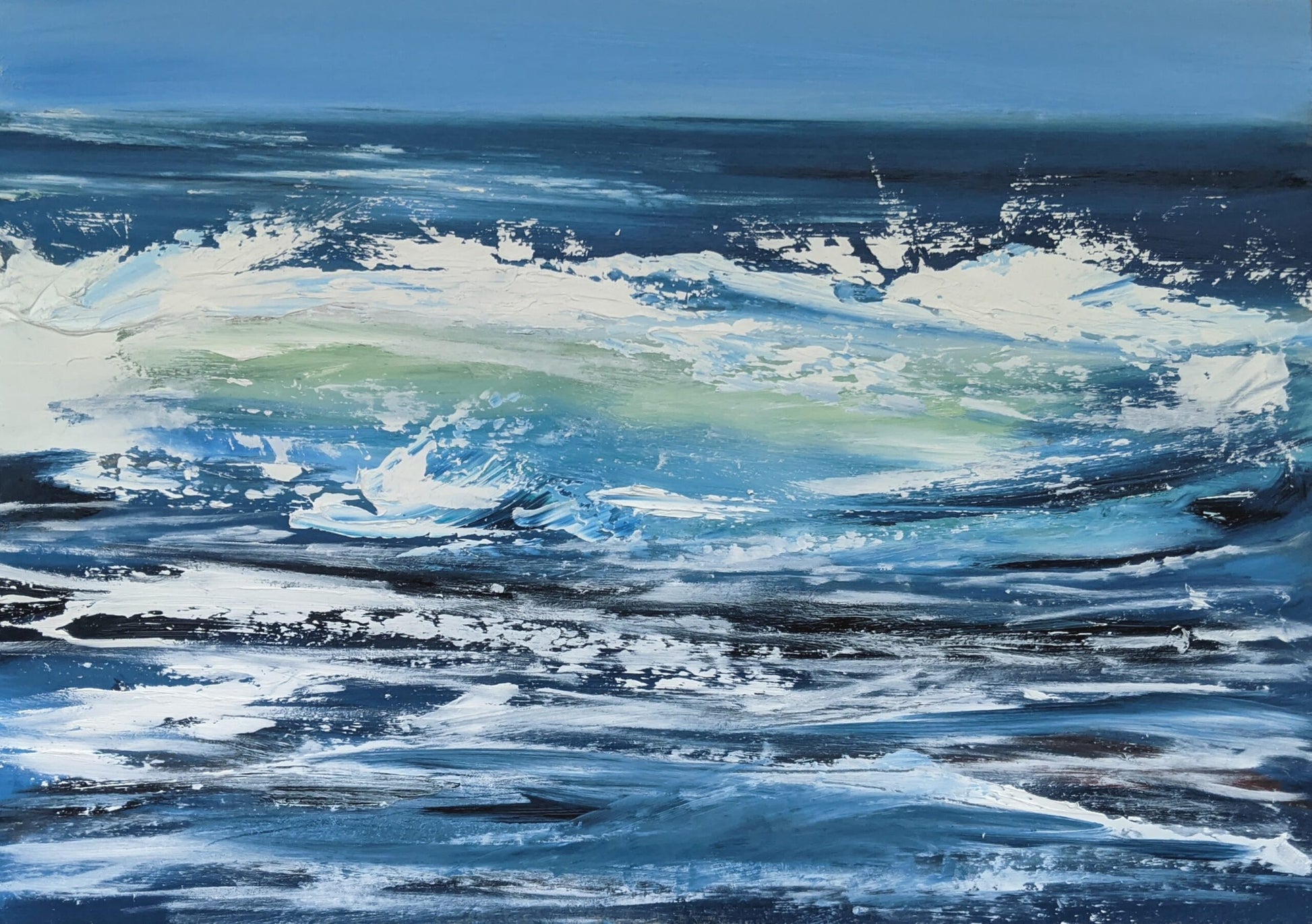 Wave number 18 oil painting on board | Jo Earl Art